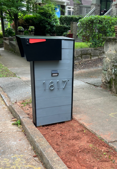 The Scandinavia custom mailbox in pale blue